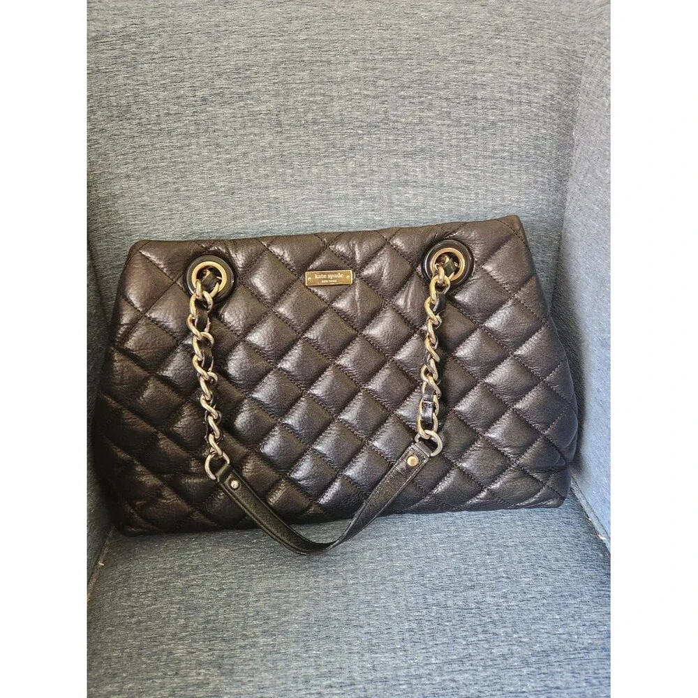 Kate Spade Gold Coast Maryanne Quilted Black Chain-Handle Tote